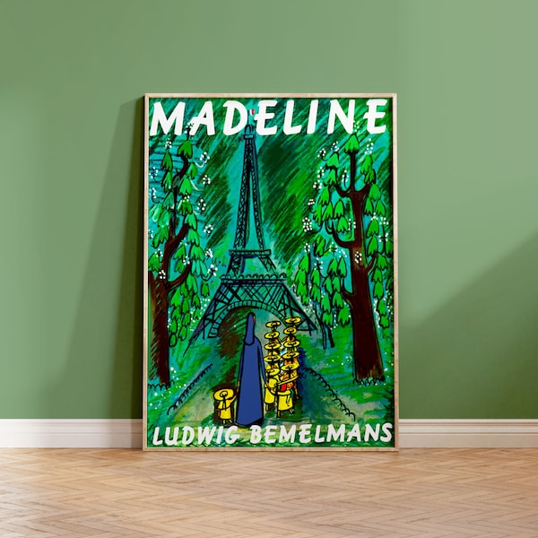 Madeline | Ludwig Bemelmans, Art Print, Wall Art, Book Illustration, Book Cover, Children's Book Illustration, Paris, France
