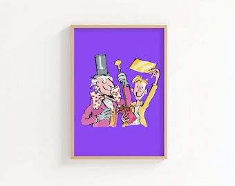 Charlie and the Chocolate Factory Art Print | Roald Dahl Nursery Wall Art