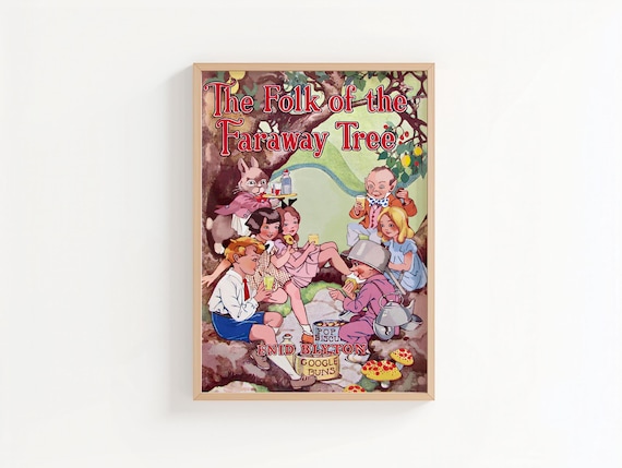 The Folk of the Faraway Tree Book Cover Design Art Print, Enid Blyton, Children's Book, Enid Blyton Nursery Wall Art, Original Book Cover