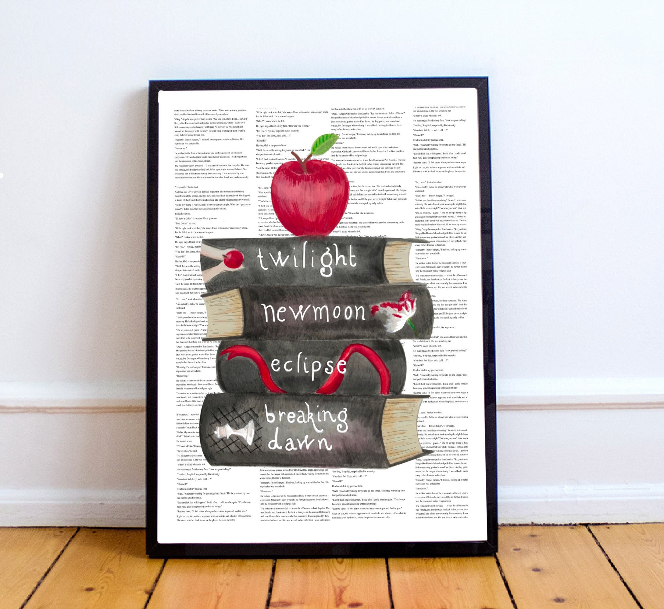 Discover Twilight Book Stack Art Print, Stephanie Meyer Poster