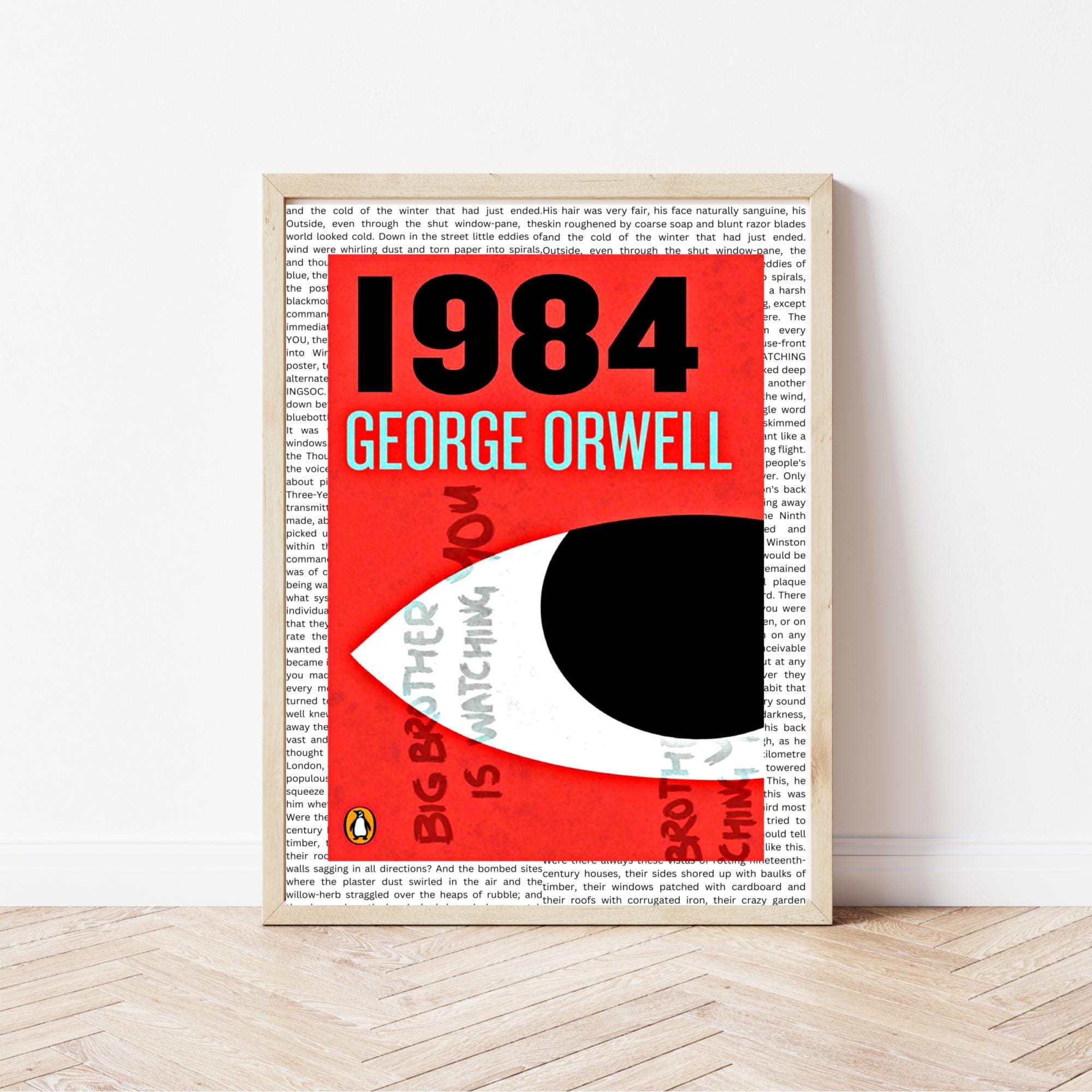 1984年 ジョージ・オーウェル 文学アートプリント | ディストピア風