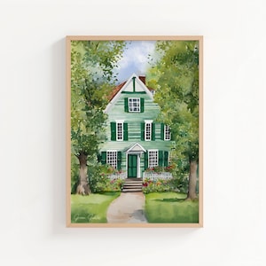 Green Gables Watercolour House Art Print | Anne of Green Gables Inspired Cottage Illustration