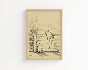 ヴィンテージのくまのプーさんの絵本プリント：E.H.シェパードの
