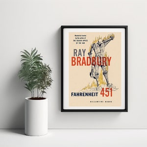 Fahrenheit 451 by Ray Bradbury Wall Art, Book Lover, Reader Gift, Bibliophile, Bookish, Booktok, Bookstagram image 2