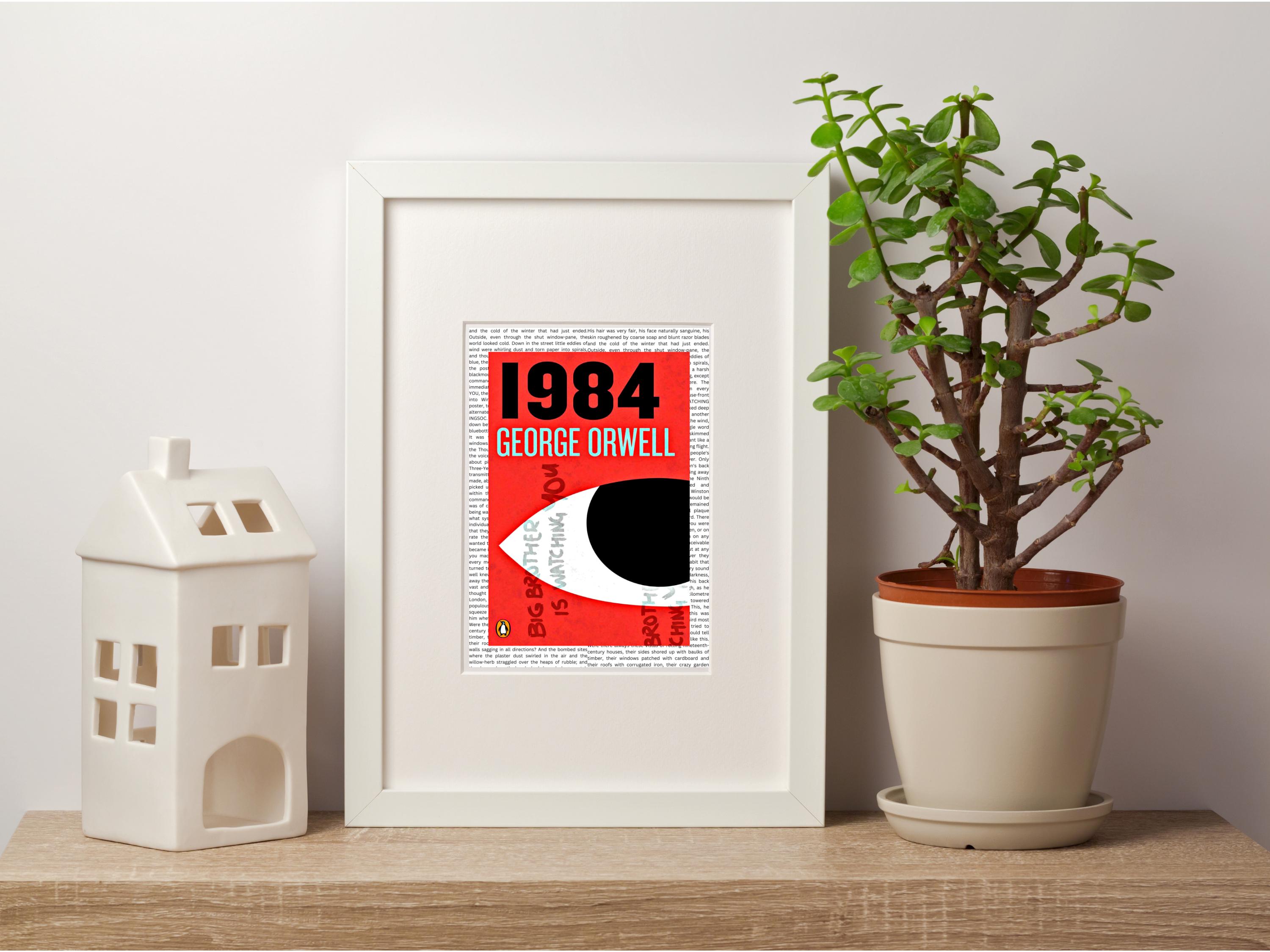 1984年 ジョージ・オーウェル 文学アートプリント | ディストピア風