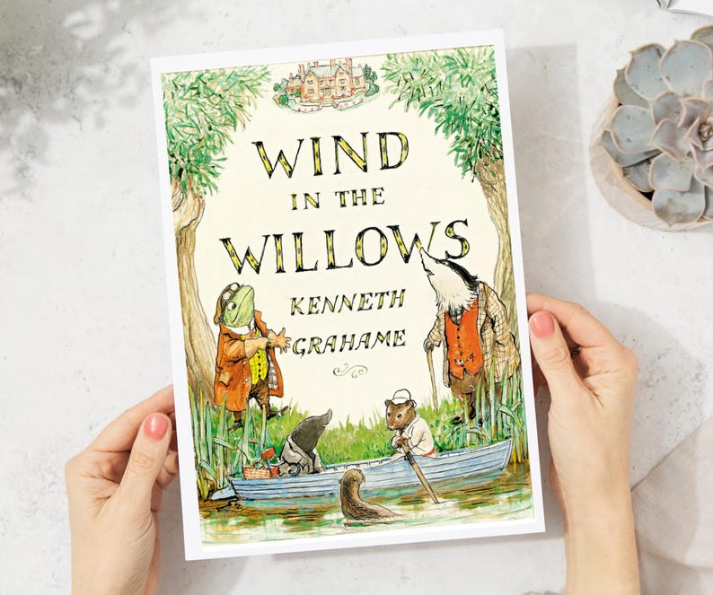 Wind in the Willows Book Cover Art Print, Kenneth Grahame, Wall Art, Mr ...