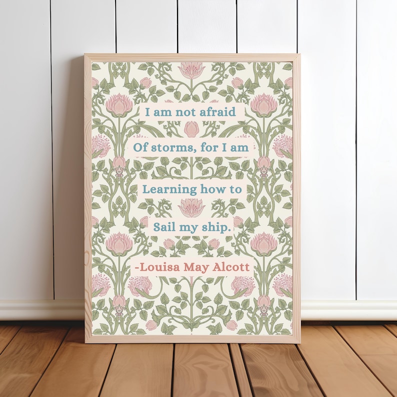Louisa May Alcott Quote Print, Little Women Wall Art, Inspirational Classic Book Quote Decor image 4