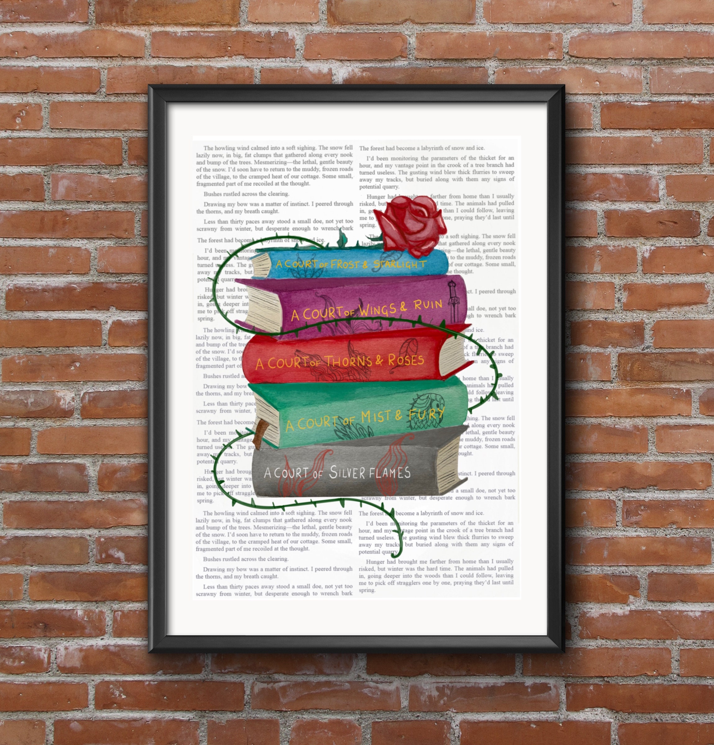A Court of Thorns and Roses Book Print, Book Lover, Painting, Gifts, Book  Stack, Wall Art, Bookish, Bookworm, Reader Gift, Bibliophile -  Canada
