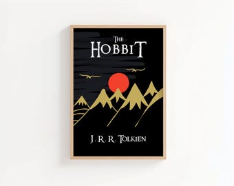 The Hobbit Book Cover Design | The Hobbit Art Print | J.R.R. Tolkien Minimalist Mountain Illustration