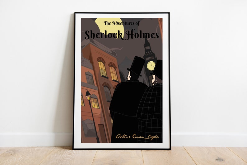 Sherlock Holmes by Arthur Conan Doyle Book Cover, Book Lover, Reader Gift, Painting, Wall Art, Bookish, Bookstagram, Booktok image 1