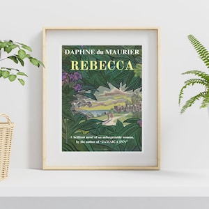 Rebecca Book Cover Design Art Print, Daphne Du Maurier, Rebecca Book Wall Art, Bibliophile, Bookish Art Print, Classic Novels, Academia Art image 5