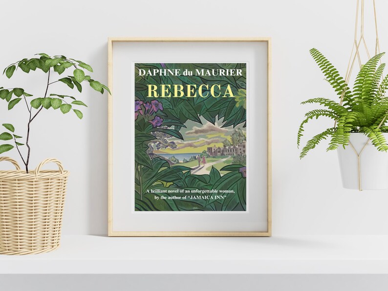 Rebecca Book Cover Design Art Print, Daphne Du Maurier, Rebecca Book Wall Art, Bibliophile, Bookish Art Print, Classic Novels, Academia Art image 5