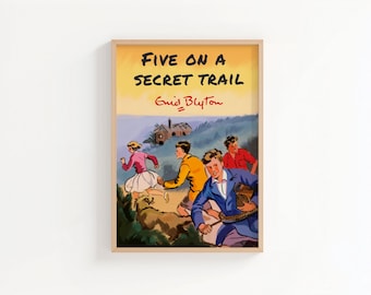 Five on a Secret Trail Book Print | Enid Blyton Inspired Wall Art | Famous Five Vintage Style Illustration