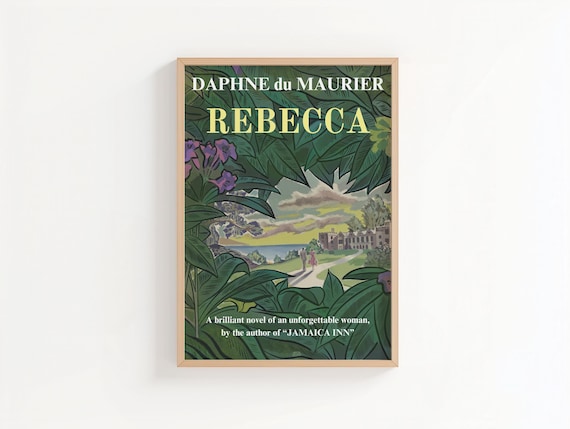 Rebecca Book Cover Design Art Print, Daphne Du Maurier, Rebecca Book Wall Art, Bibliophile, Bookish Art Print, Classic Novels, Academia Art