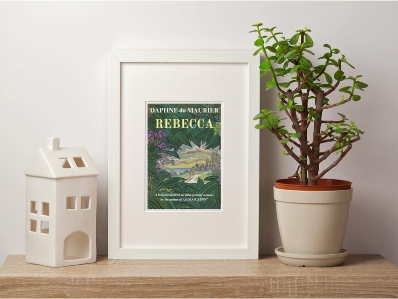 Rebecca Book Cover Design Art Print, Daphne Du Maurier, Rebecca Book Wall Art, Bibliophile, Bookish Art Print, Classic Novels, Academia Art image 6
