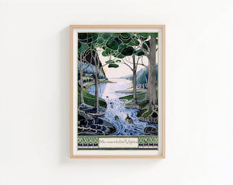 Bilbo River Print | J.R.R. Tolkien Art | The Hobbit Illustration | Fantasy Wall Art | Literary Decor | Book Lover Gift