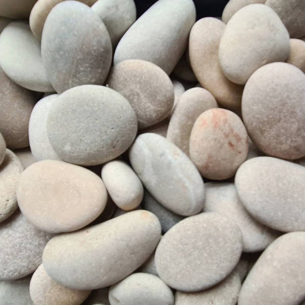 2 - 4 cm beige pebbles, grey pebbles, smooth stones, rocks, mixed sizes, rock painting, home decor, pebble people, decorative stones