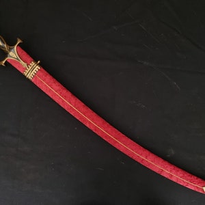 Vintage Old Steel Blade Beautiful Red Cover Gupti Dagger Sword Knife Knives  -- Antique Price Guide Details Page