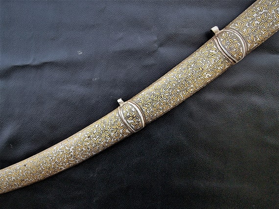 Indo persian vintage tiger head hilt islamic sword sh… - Gem
