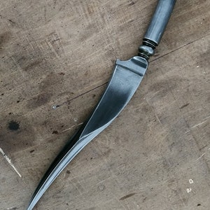 Fine all wootz indo persian zirah bhouk single piece kard peshkabz knife