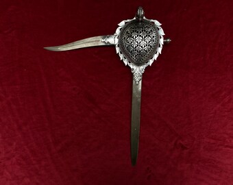 Art inspired by Dagger (Katar), Thanjavur, Tamil Nadu, Indian, Thanjavur; straight blade, European, Steel,