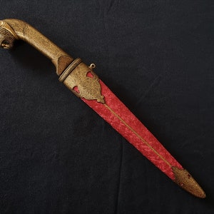 Vintage old Indo Persian Mughal Rajput Mewar Damascus chevron Koftgari  Kard Knife