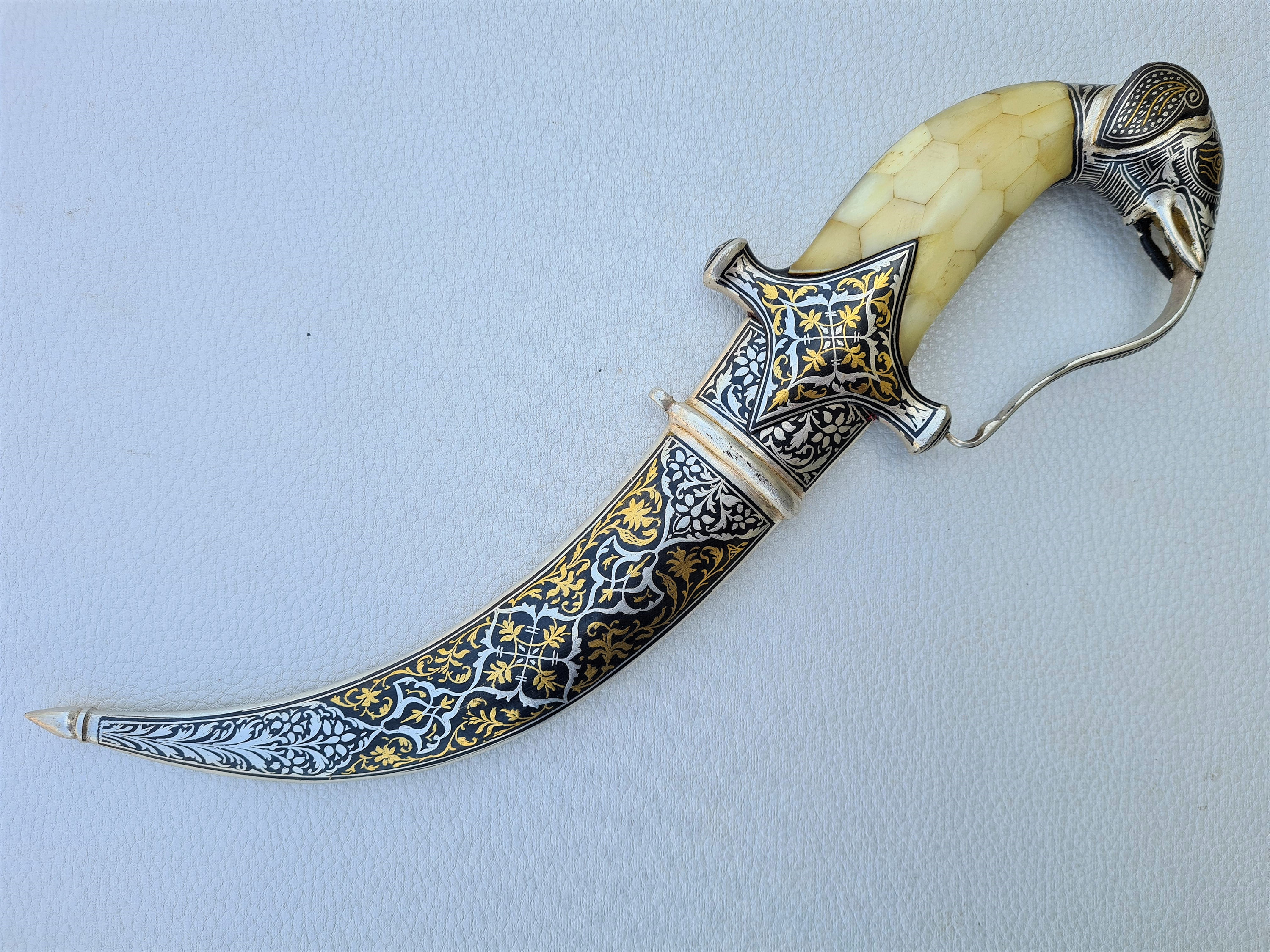 Assorted Indian, Mughal, Indo Persian Dagger With Elephant Hilt