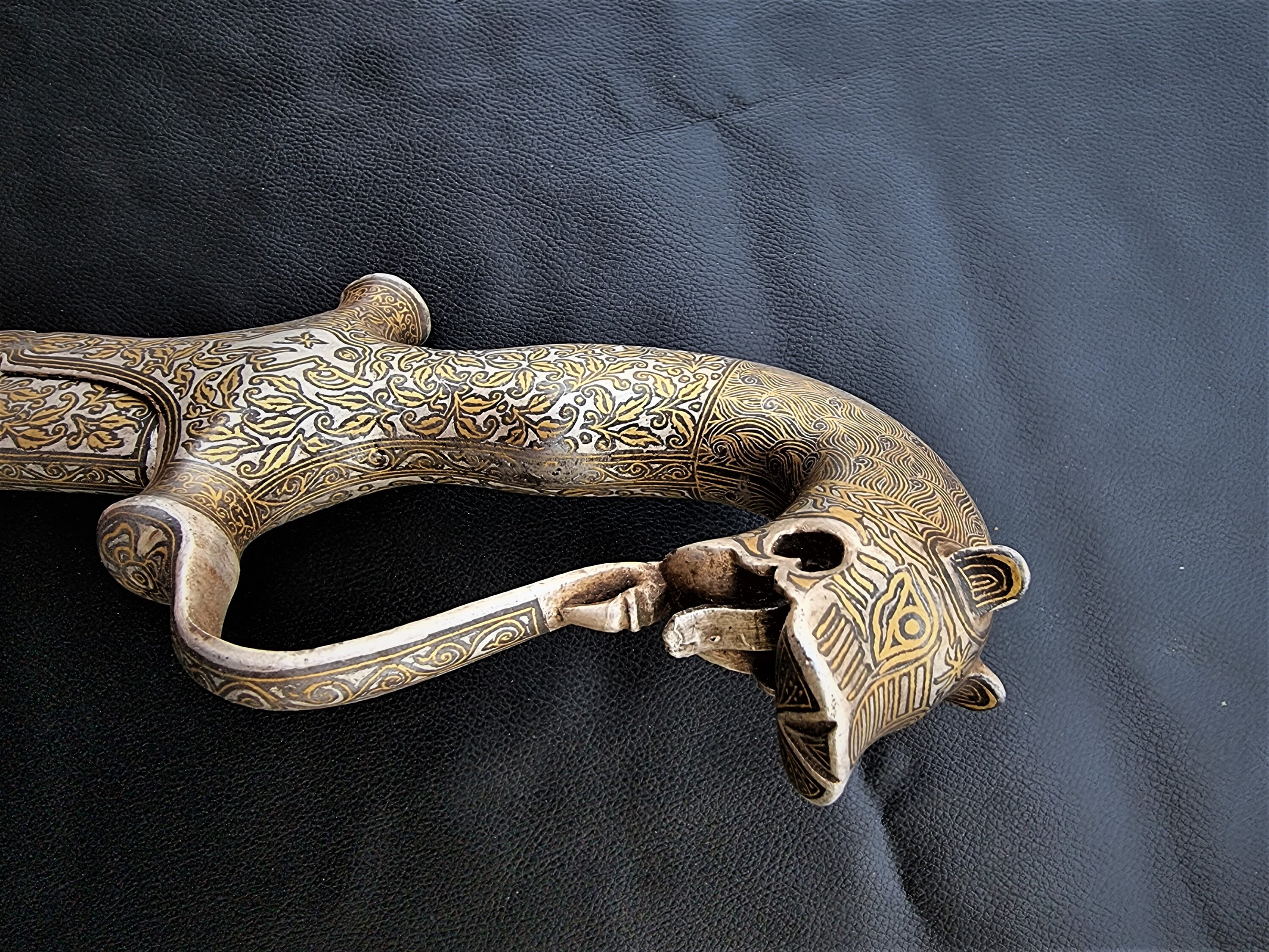 Indo persian vintage tiger head hilt islamic sword shamshir | Etsy