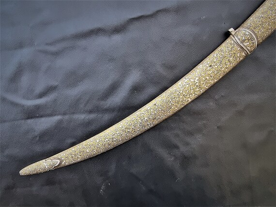 Indo persian vintage tiger head hilt islamic sword sh… - Gem