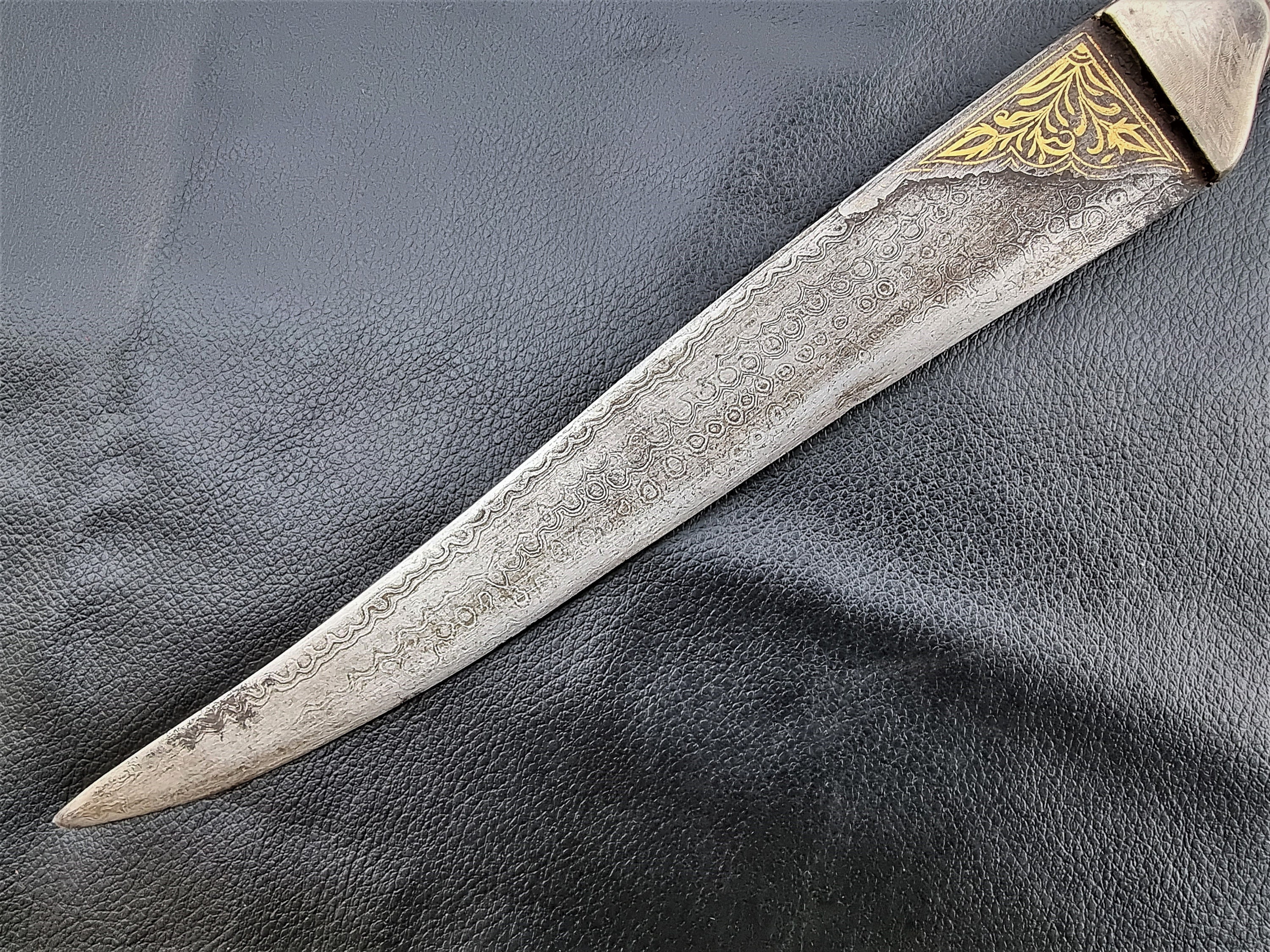 Vintage Silver Lion Head Indo Persian Mughal Dagger Khanjar Wilth Gold ...