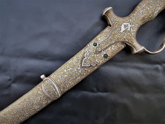 Indo persian vintage tiger head hilt islamic sword sh… - Gem