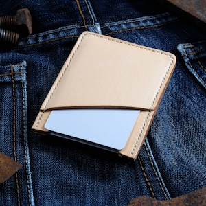Cartera minimalista, billetera vertical para hombre, billetera delgada para hombres, billetera pequeña, mini billetera, carteras delgadas para hombre, cartera de cuero delgado.