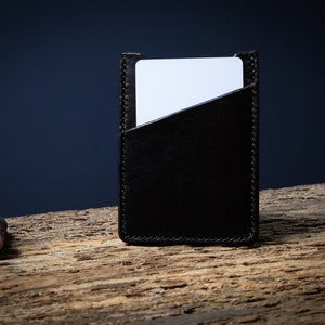Mini carteira de couro, carteira de couro minimalista, carteira fina, carteira de couro pequena, couro chocolate escuro, carteira fina masculina, carteira de cartão.