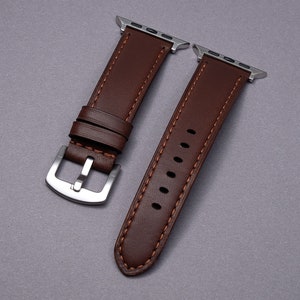 Apple Watch leather padded strap, light brown Koala leather, leather padded watch strap, elegant leather watch strap, iwatch leather strap