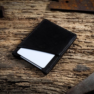 Minimalistische Leder Brieftasche, schlanke Brieftasche, kleine LederBrieftasche, Mini-Leder-Geldbörse, dunkle Schokolade Leder, Herren dünne Brieftasche, Karte Brieftasche.