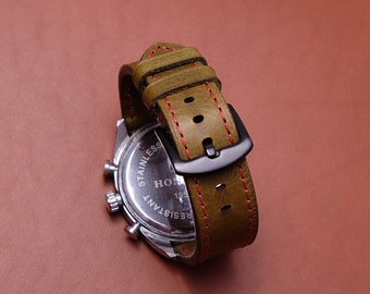 26mm 24 mm 22mm 20mm 18mm olive Ponte leather watch strap