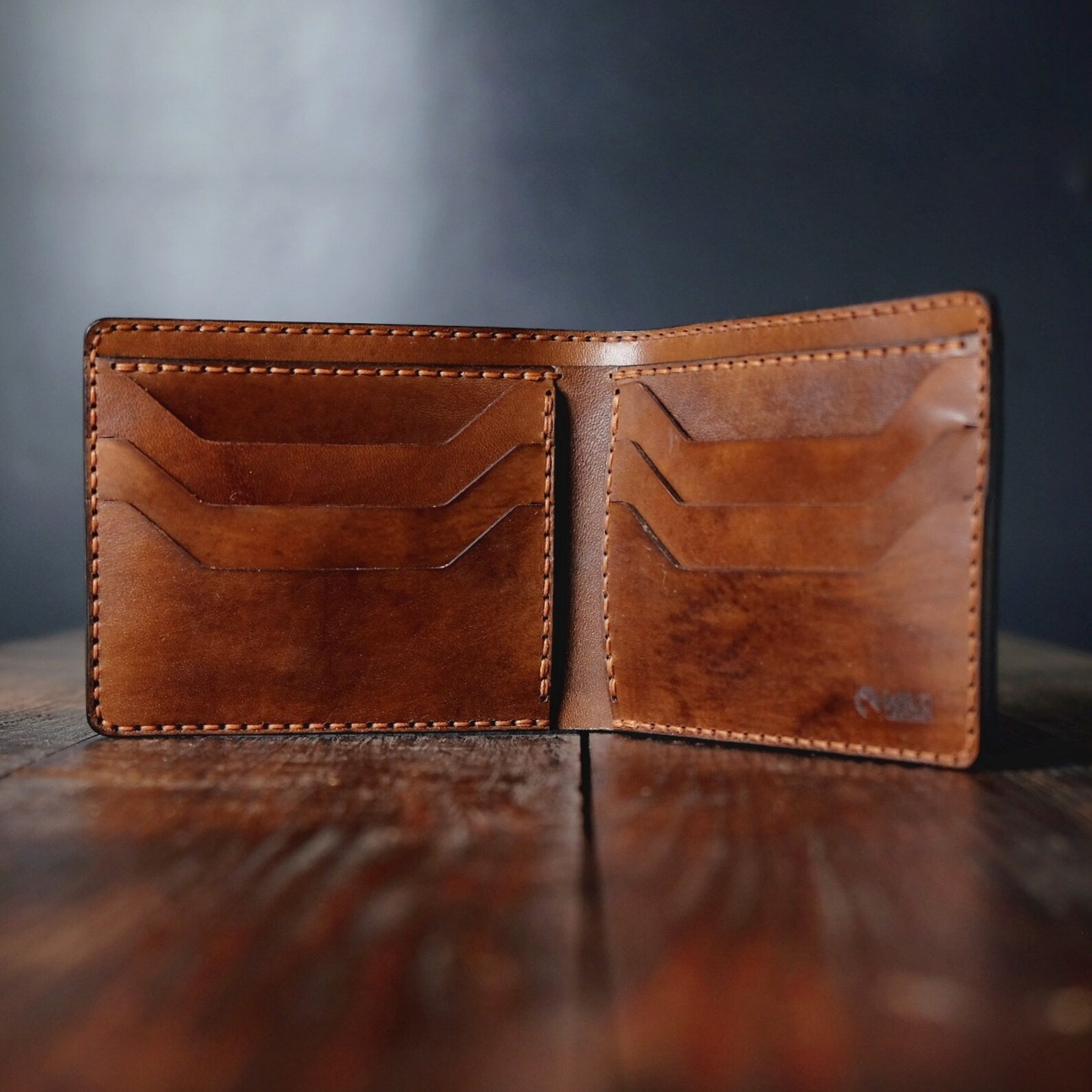 Classic Horizontal Bifold Dark Brown Leather Wallet Made From a High ...