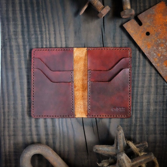 Brown Leather Wallet Leather Slim Wallet Minimalist Wallet | Etsy