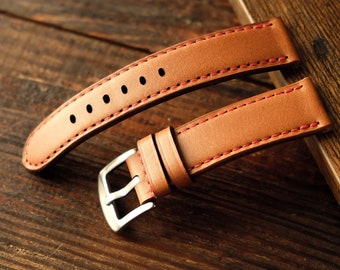 18mm leather watch strap made from light brown Koala leather, sizes 18/20/22/24/26mm