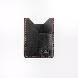 Mini carteira de couro, carteira de couro minimalista, carteira fina, carteira pequena de couro, couro preto, carteira fina masculina, carteira de cartão.