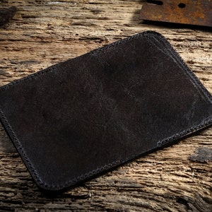 Cartera de cuero bifold, cartera de cuero para hombre, titular de la tarjeta, titular de la tarjeta de visita, cartera de negocios, billetera de bolsillo 2, estuche de tarjeta de visita.
