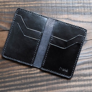 Valentinstag Geschenk, Leder schlanke Brieftasche, minimalistische Brieftasche, Herren Leder Brieftasche, Leder-Kartenhalter, vertikale Brieftasche, schwarze Brieftasche.