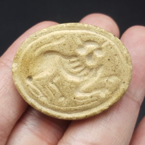 Wonderful Old Sassanian Near Eastern Myth Wild Animal Intaglio Stone Seal Stamp #CP385