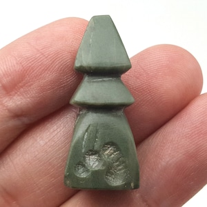 Wonderful Near Eastern 4 Sided Sassanian Deer intaglio Green Agate Tower Stamp #CP320