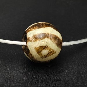 Ancient Old PYU Culture Burmese EYE PUMTEK Style Stripe Patterns Round Bead CP442