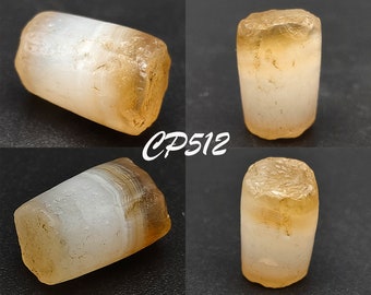 Wonderful Mini Jelly Banded Botswana White Agate Stone Tube Cylinder #CP512c