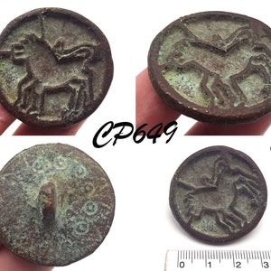 Antico timbro medievale egiziano in bronzo con Pegaso #CP649c