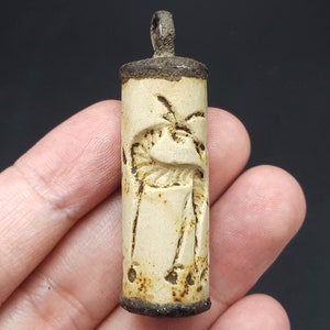 Wonderful Ancient Collectible Wild Animals Story Intaglio Cylinder Seal Stone Pendant #CP330