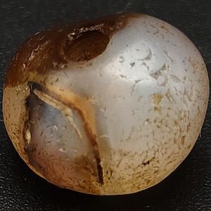 Very OLD Ancient Rock Crystal Quartz Agate Stone Flat Round Trade Bead African #CP519c