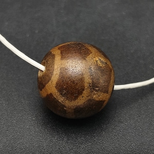 Ancient PYU Culture Burmese Stripe Pumtek Pattern Decorated Round Bead #CP513c